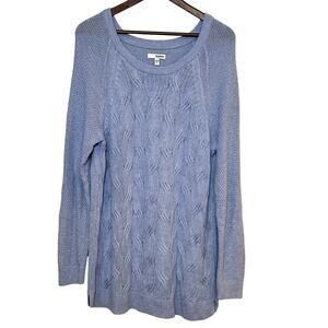 SONOMA Blue Chunky Cable Knit Sweater Size XL Classic Preppy Indie Casual Chic